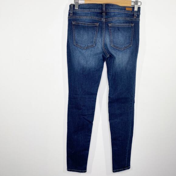 Sneak Peek Dark Wash Blue Denim Distressed Skinny Jeans Women's Size 3 - Picture 2 of 9